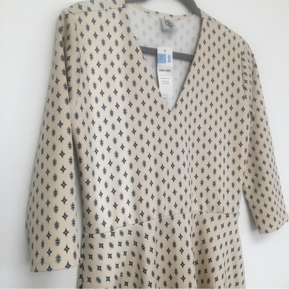 Agnes & Dora Tan Fit n Flare Aline dress L Large NWT​​​ - Picture 2 of 6